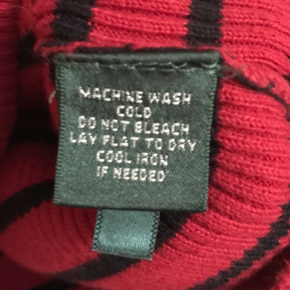 Ralph Lauren vintage striped red and black turtleneck - Picture 4 of 7